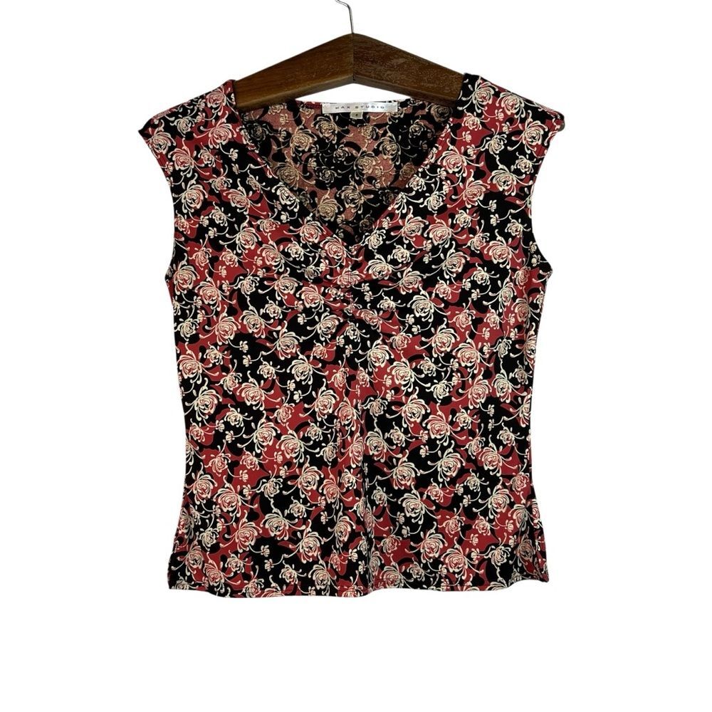 Vintage Max Studio Floral Multicolor Blouse Size S Y2K Fairy Grunge Whimsical